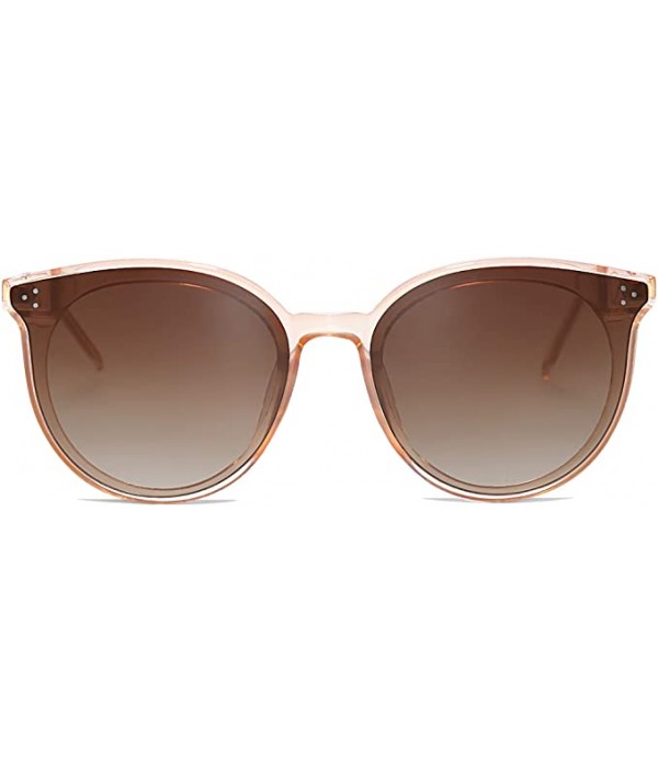 Round Sunglasses for Women Oversized Mirrored Glas...