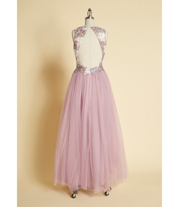 Floaty and Floral Tulle Maxi Dress