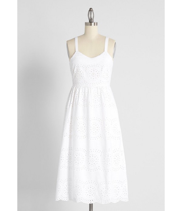 Caught My Eyelet Cotton Sundress