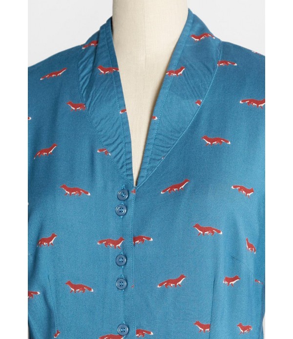 Fixin' for Foxes Midi Dress