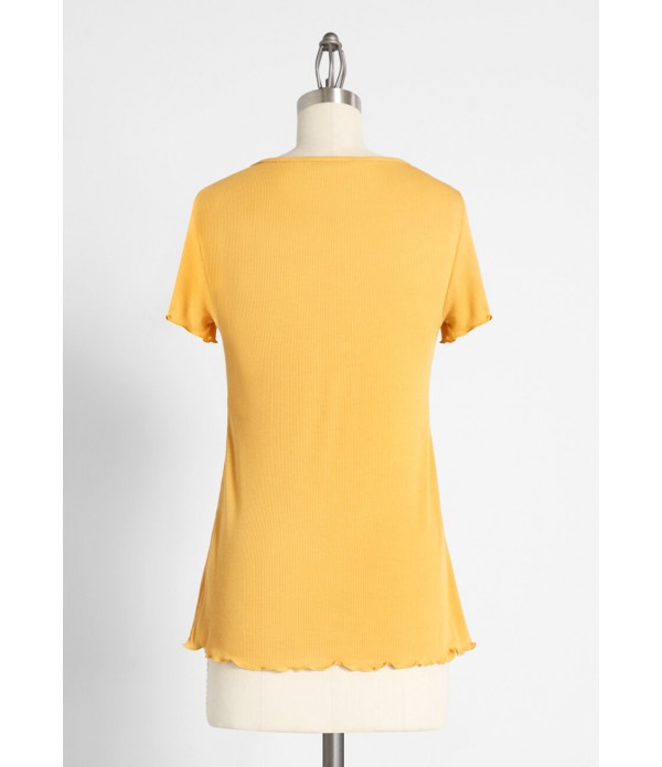 What a Frill V-Neck Tee