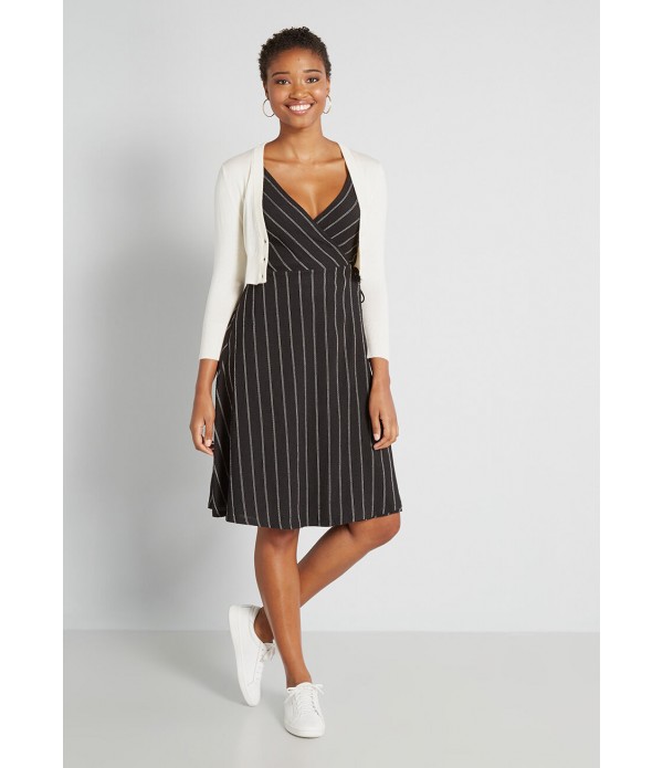 Blurred Lines Wrap Midi Dress