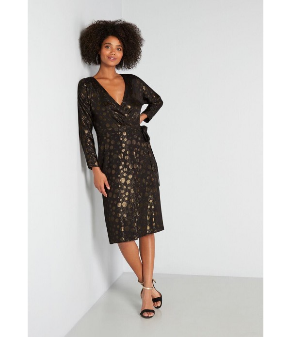 Golden Record Party Wrap Dress