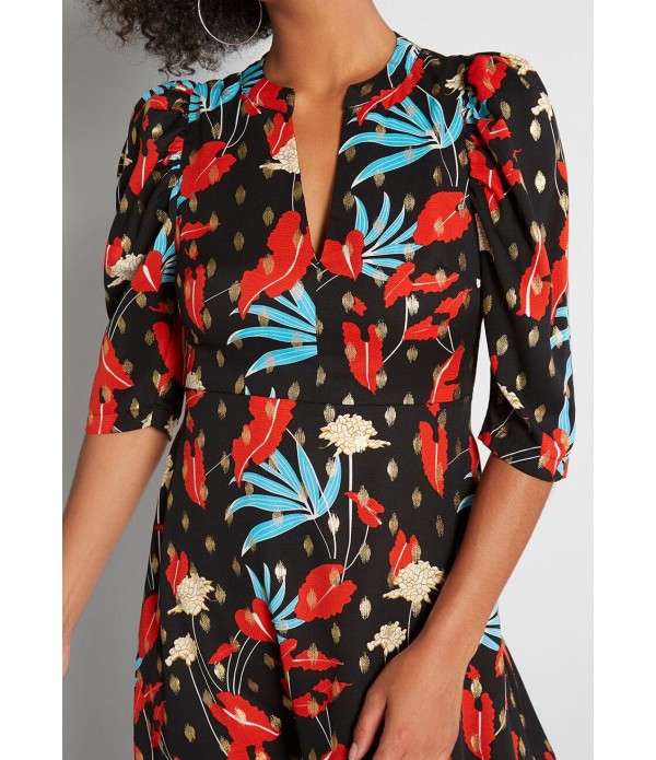 Floral Folklore Midi Dress