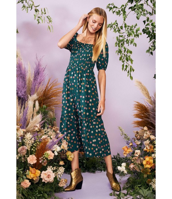 Chasing Daisies Smocked Midi Dress
