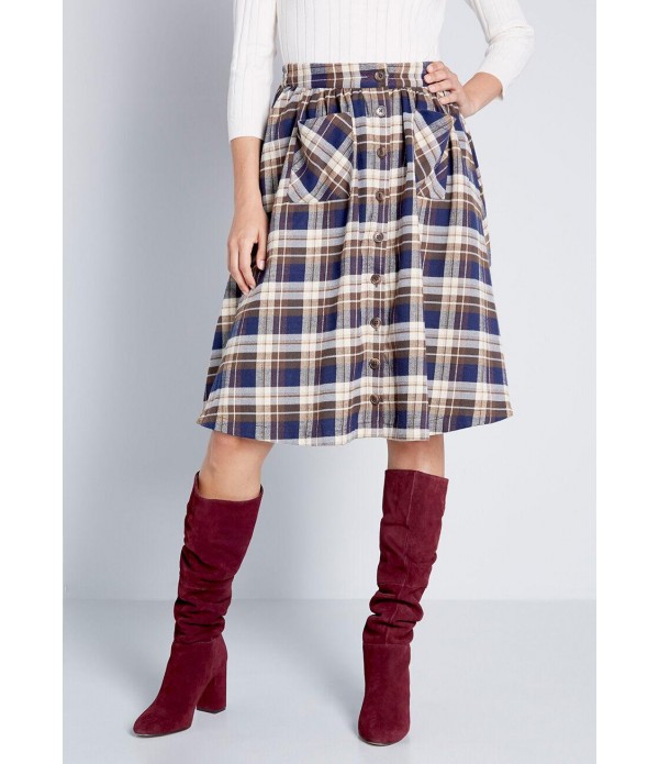 Encouraging Outlook Flannel Skirt