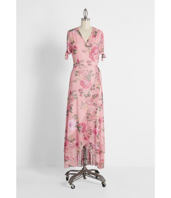 Botanical Occasion Wrap Dress