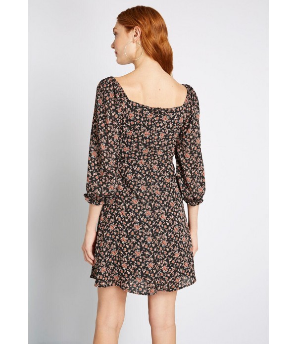 Floral Pictorial Mini Dress