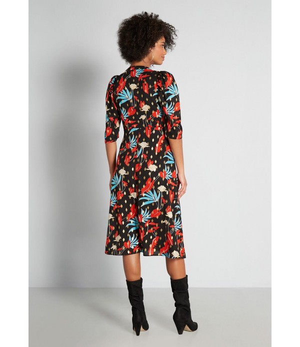 Floral Folklore Midi Dress