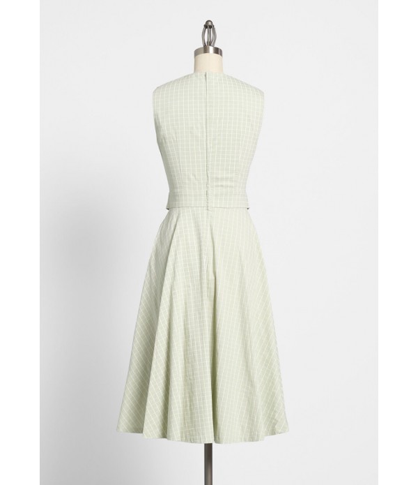 Get On the Grid Sleeveless Dress