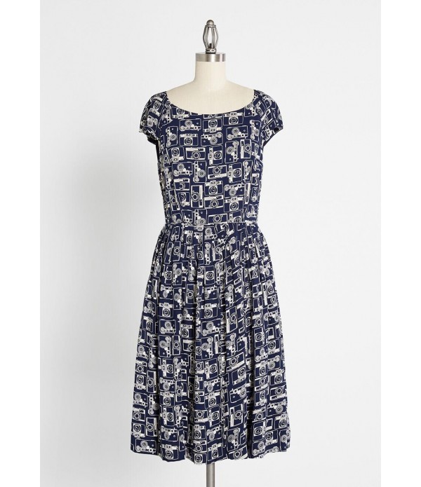 Feeling Snappy Swing Dress