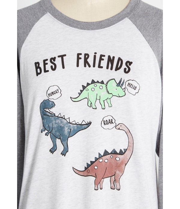 Best Friends Dino Graphic Raglan Tee