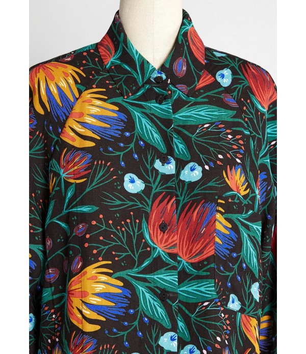 Flowers Never Bend Shirt Dress