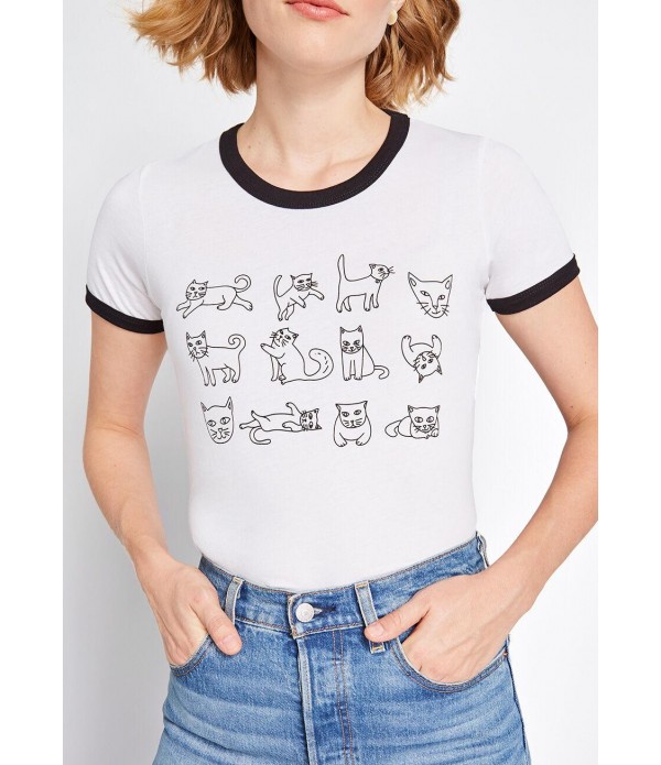 A Feline Masterpiece Ringer Tee