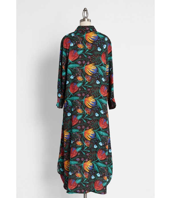 Flowers Never Bend Shirt Dress