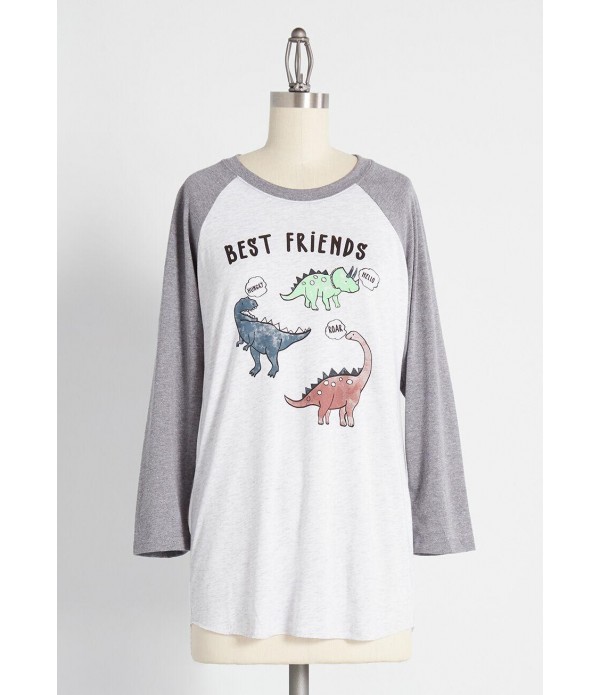 Best Friends Dino Graphic Raglan Tee
