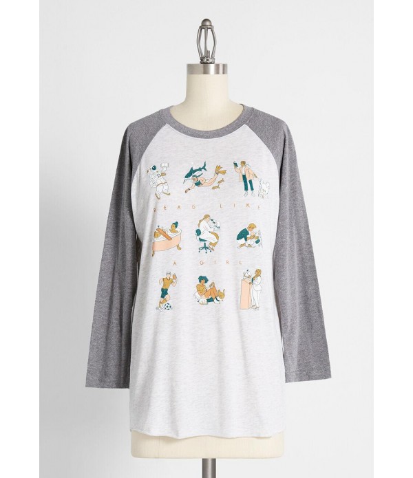 Read Like a Girl Graphic Raglan Tee