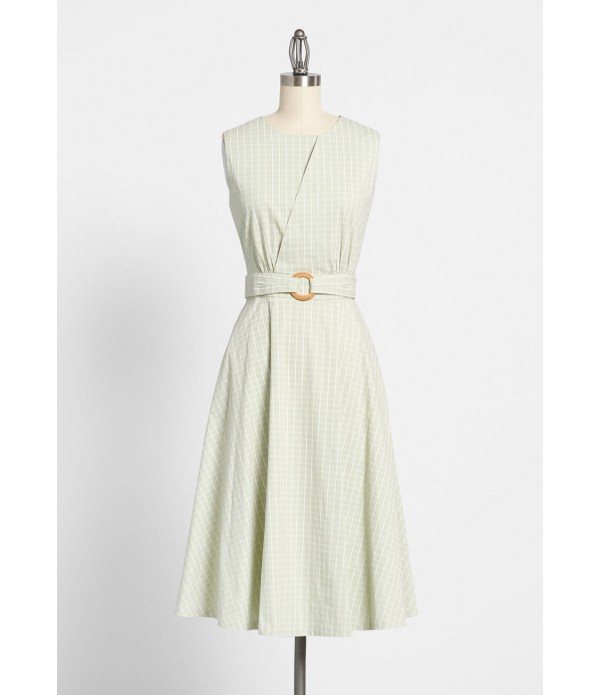 Get On the Grid Sleeveless Dress