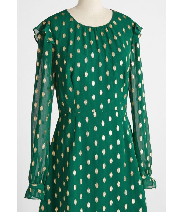 Emerald Confetti Chiffon Mini Dress