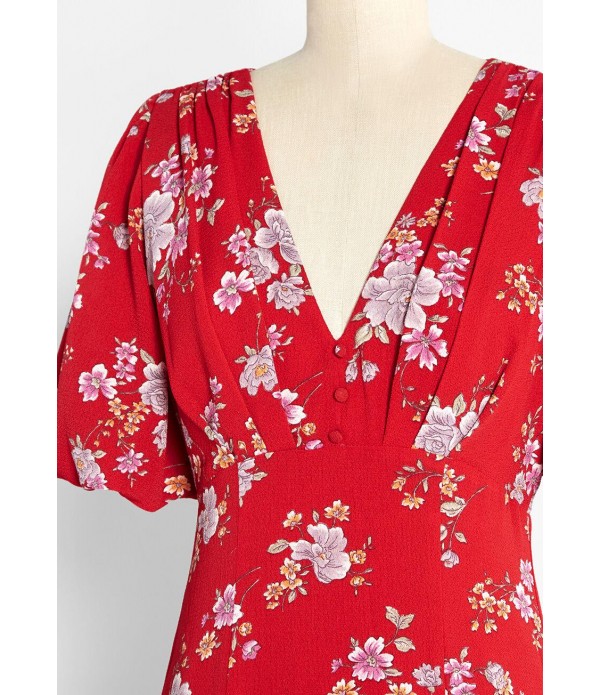 Floral At Its Finest Midi Dress