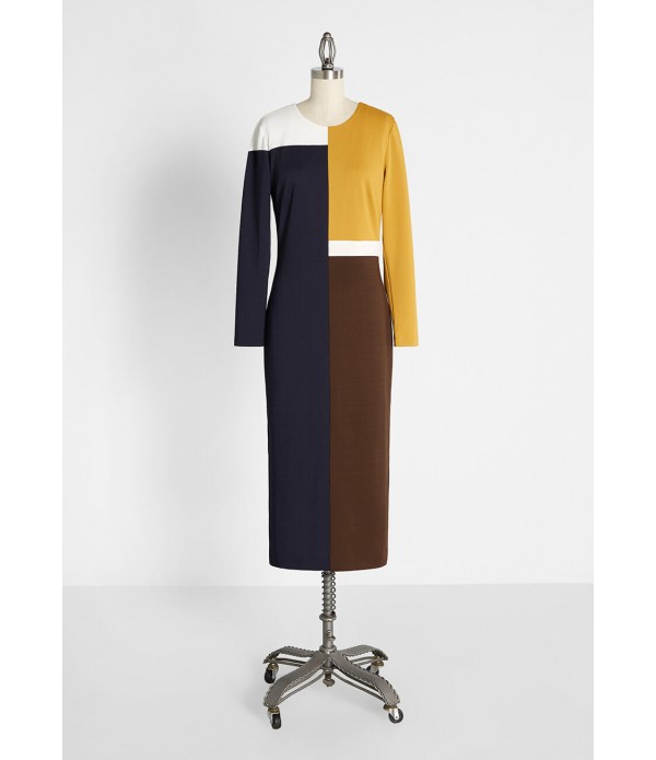 Building Blocks for Success Retro Midi Dress