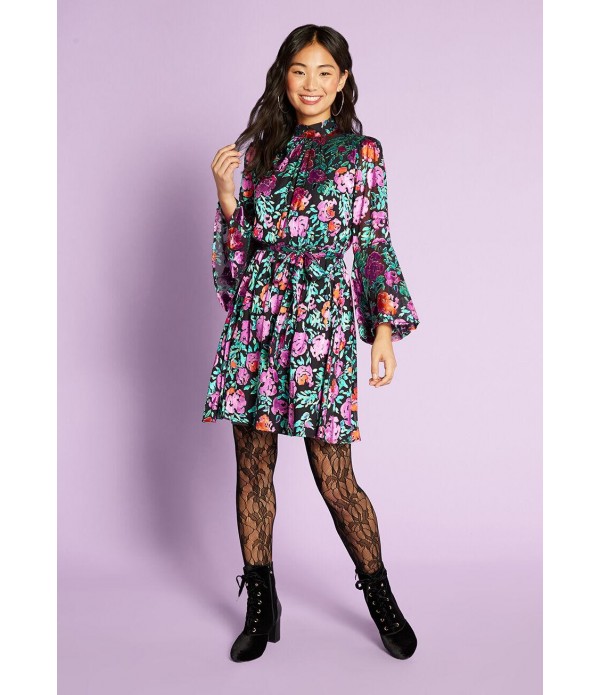 Behind This Curtain… Mock Neck Dress
