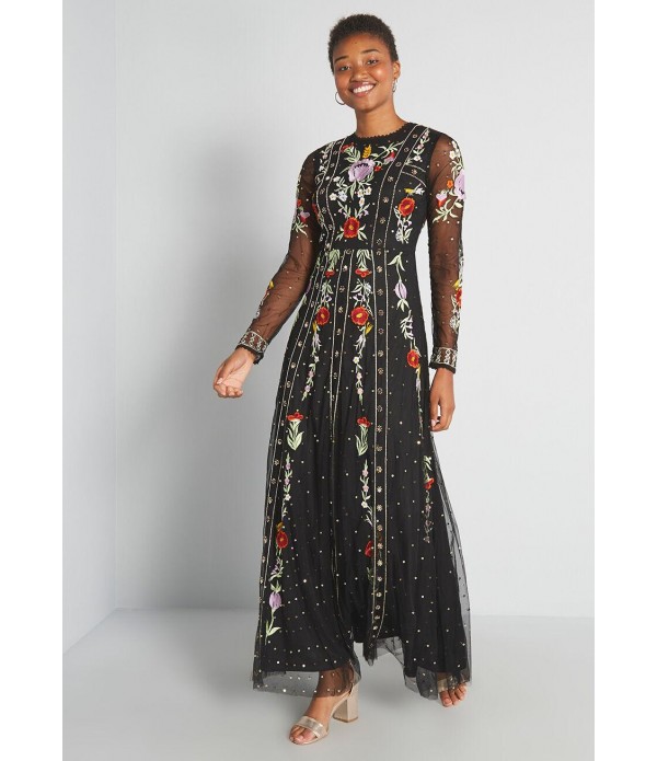 Embroidered Extravaganza Maxi Dress