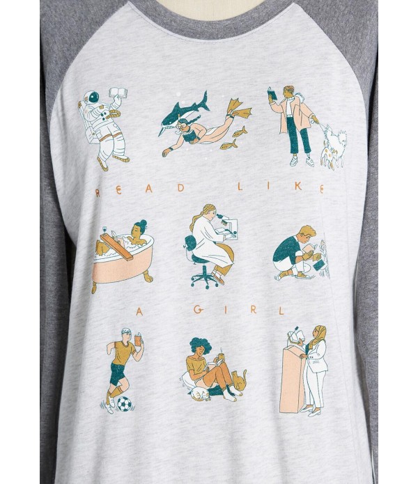 Read Like a Girl Graphic Raglan Tee