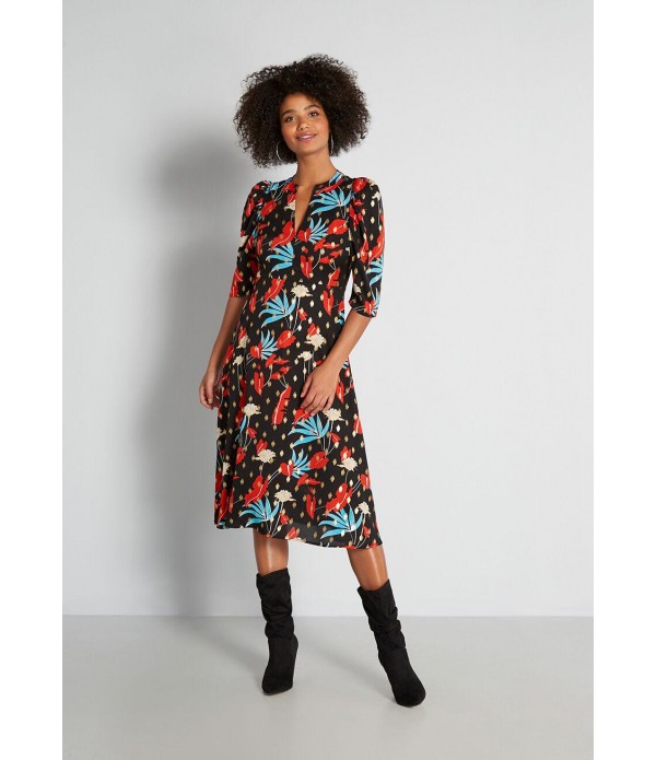 Floral Folklore Midi Dress