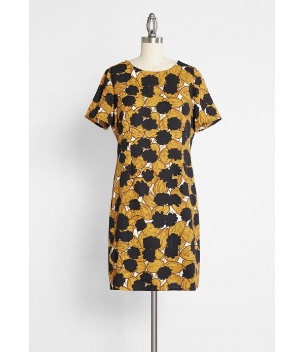 Golden Rush of Love Shift Dress