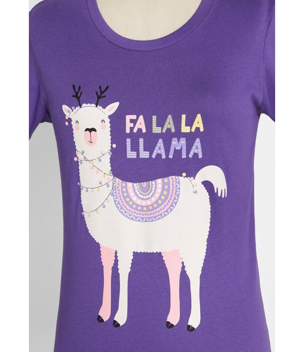 All Lit Up Llama Graphic Tee