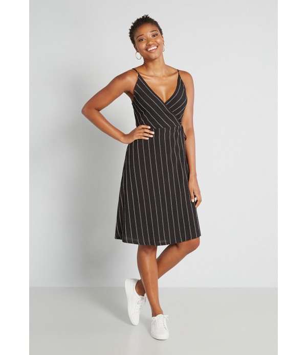 Blurred Lines Wrap Midi Dress