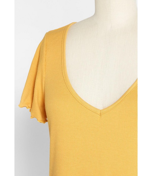 What a Frill V-Neck Tee