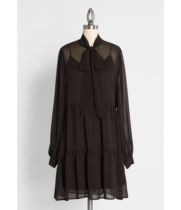 Glamour Goddess Mini Dress in Black