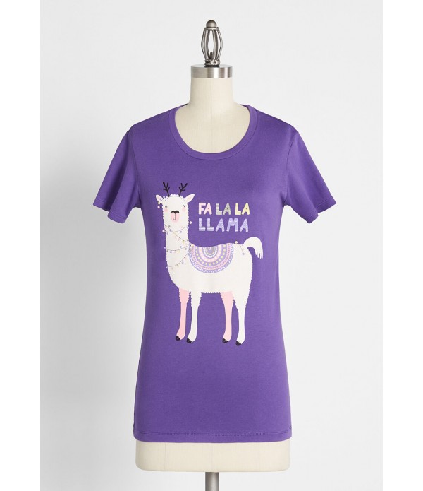 All Lit Up Llama Graphic Tee