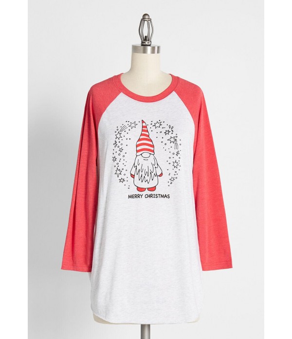 Gnome for the Holidays Graphic Raglan Tee