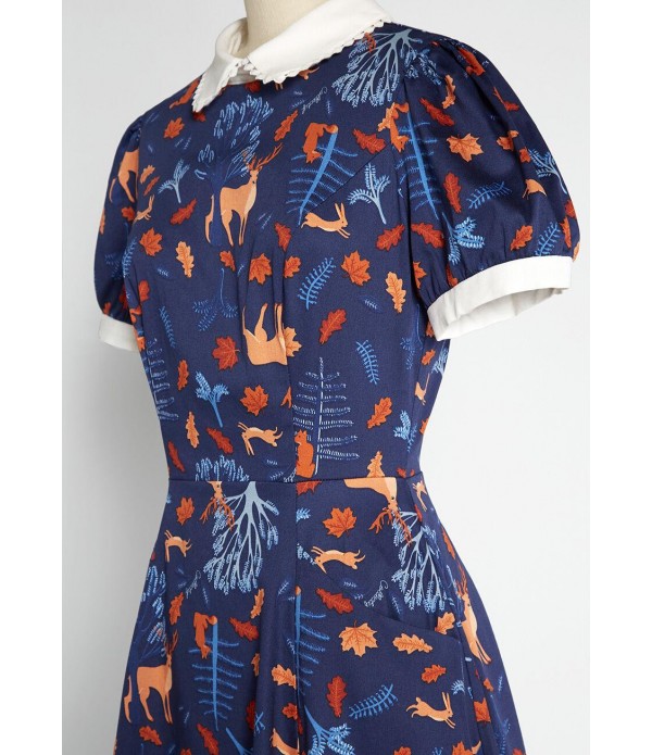 Autumnal Elements Fit and Flare Dress