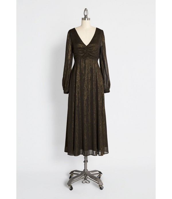 Gold Dusted Dreams Midi Dress