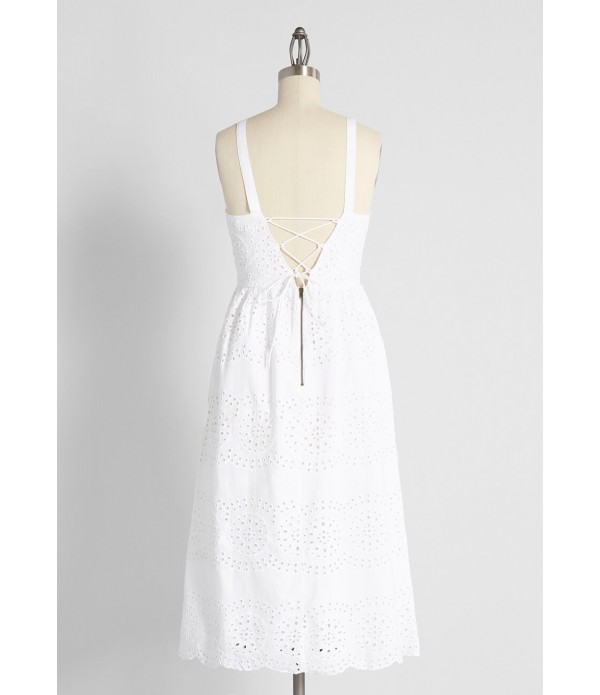 Caught My Eyelet Cotton Sundress