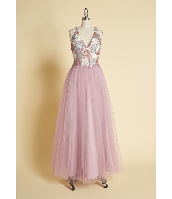 Floaty and Floral Tulle Maxi Dress