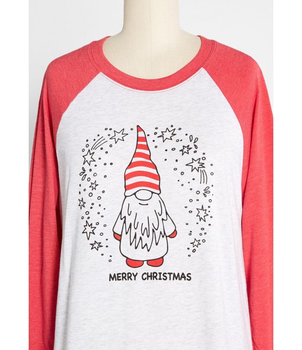 Gnome for the Holidays Graphic Raglan Tee