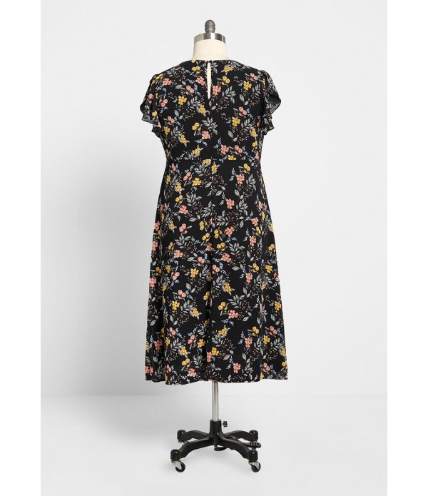 Fluttering Romance Midi Dress - Plus Size