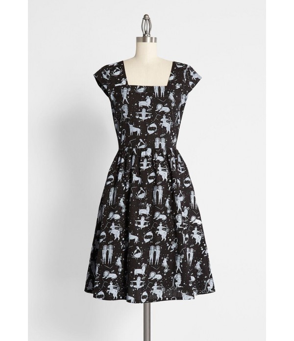 Fab Omen Square Neck Dress