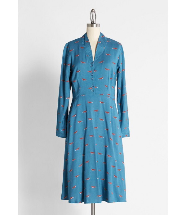Fixin' for Foxes Midi Dress