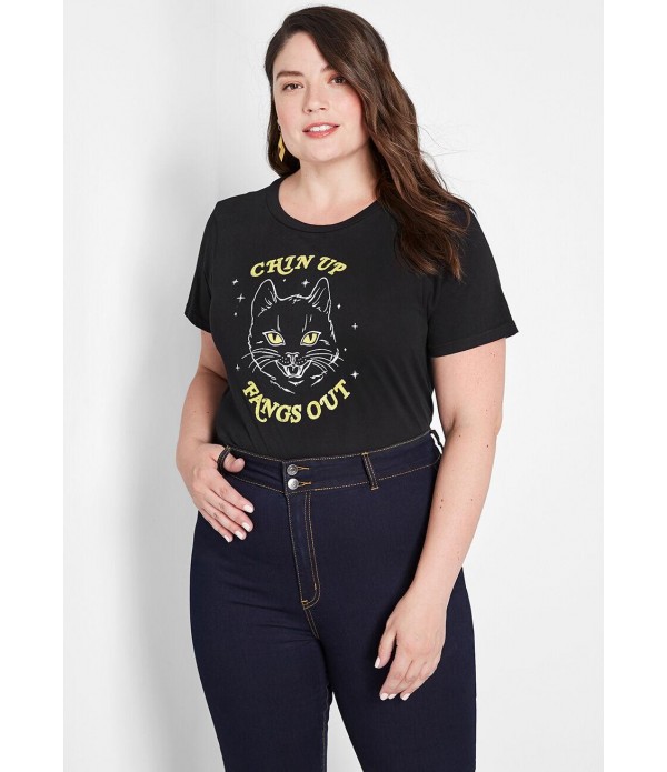 Chin Up, Fangs Out Glow-in-the-Dark Graphic Tee