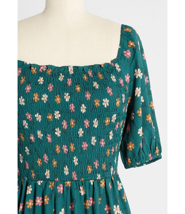Chasing Daisies Smocked Midi Dress