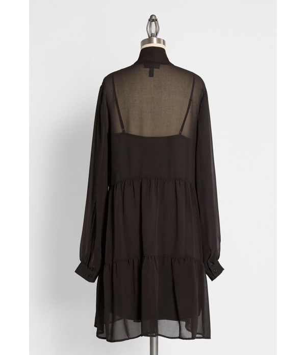 Glamour Goddess Mini Dress in Black