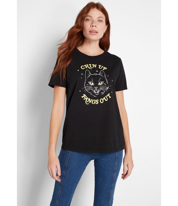 Chin Up, Fangs Out Glow-in-the-Dark Graphic Tee