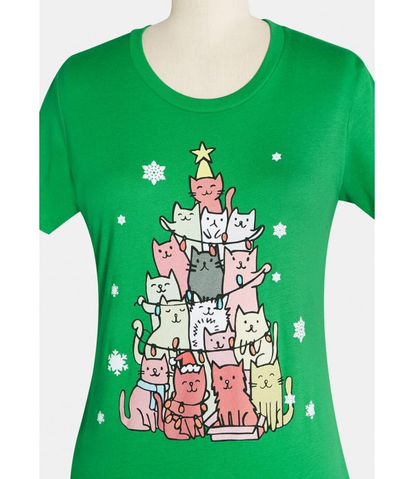 Oh! Christmas Cat Tree Graphic Tee